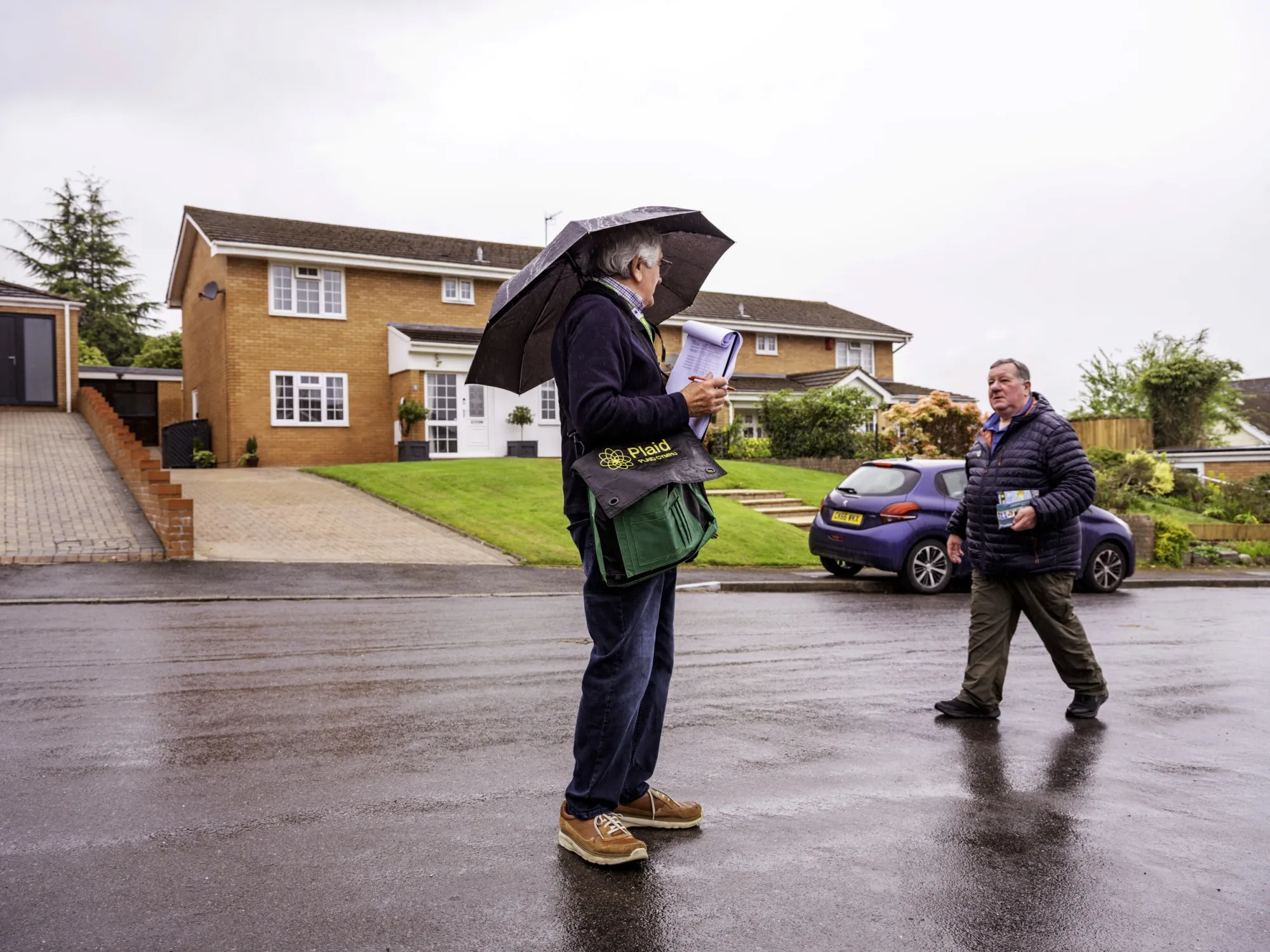 The Welsh pro-independence&nbsp;Plaid Cymru party campaigning in Caerphilly&nbsp;on April 16.