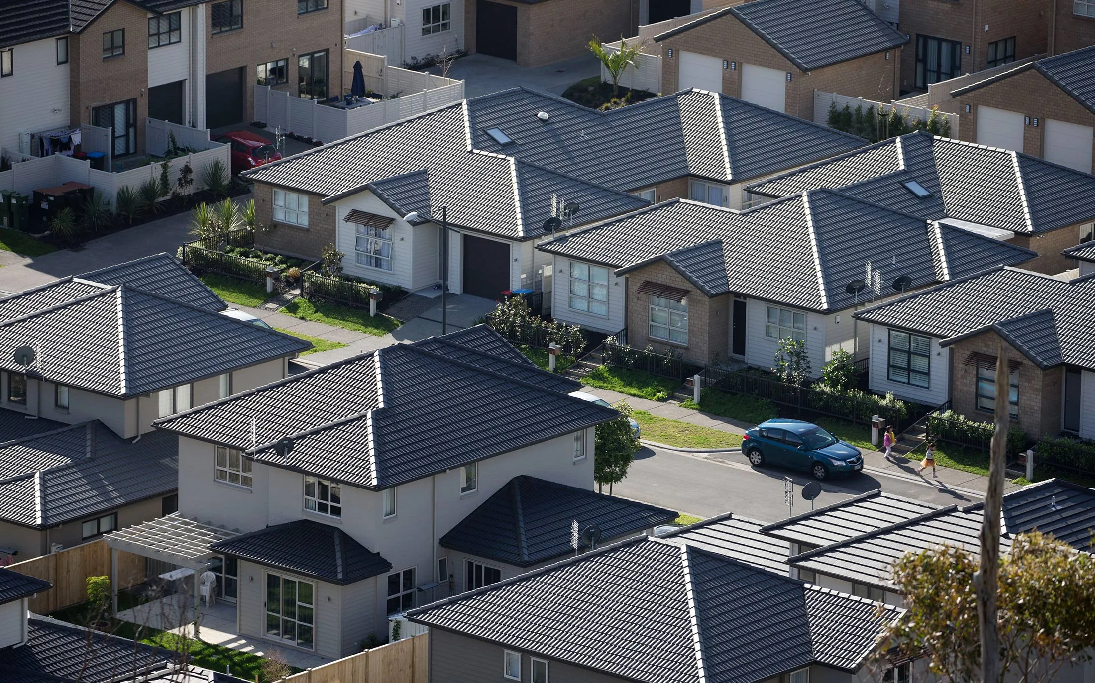 Houses stand in the suburb of Mount Wellington in Auckland, New Zealand.

