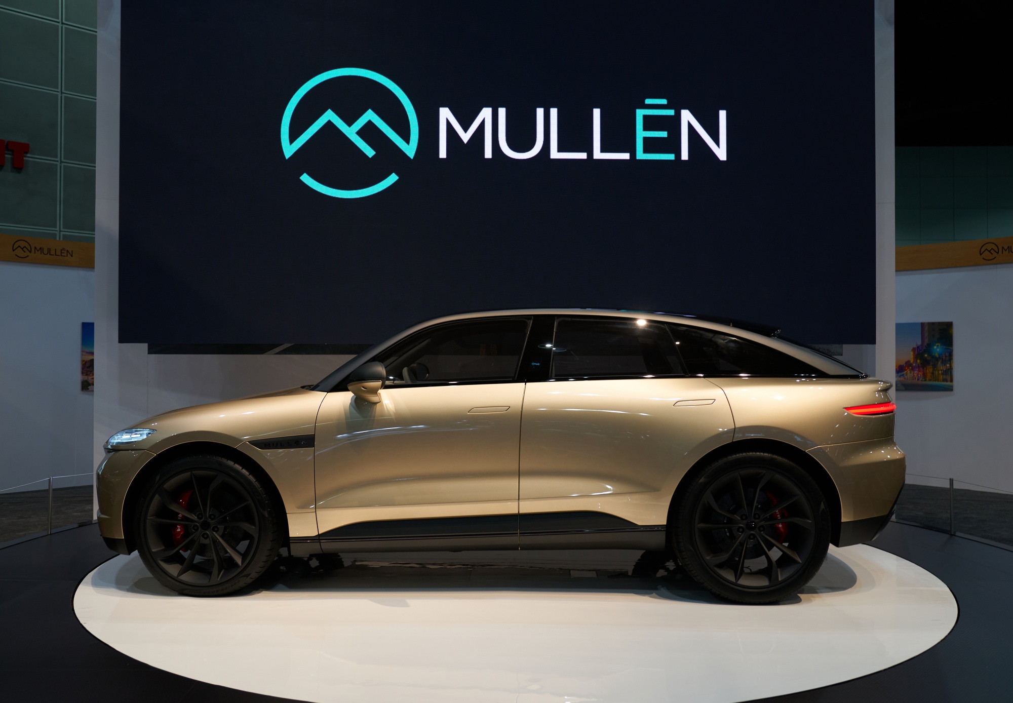 A Mullen Five electric vehicle prototype on display in&nbsp;2021.