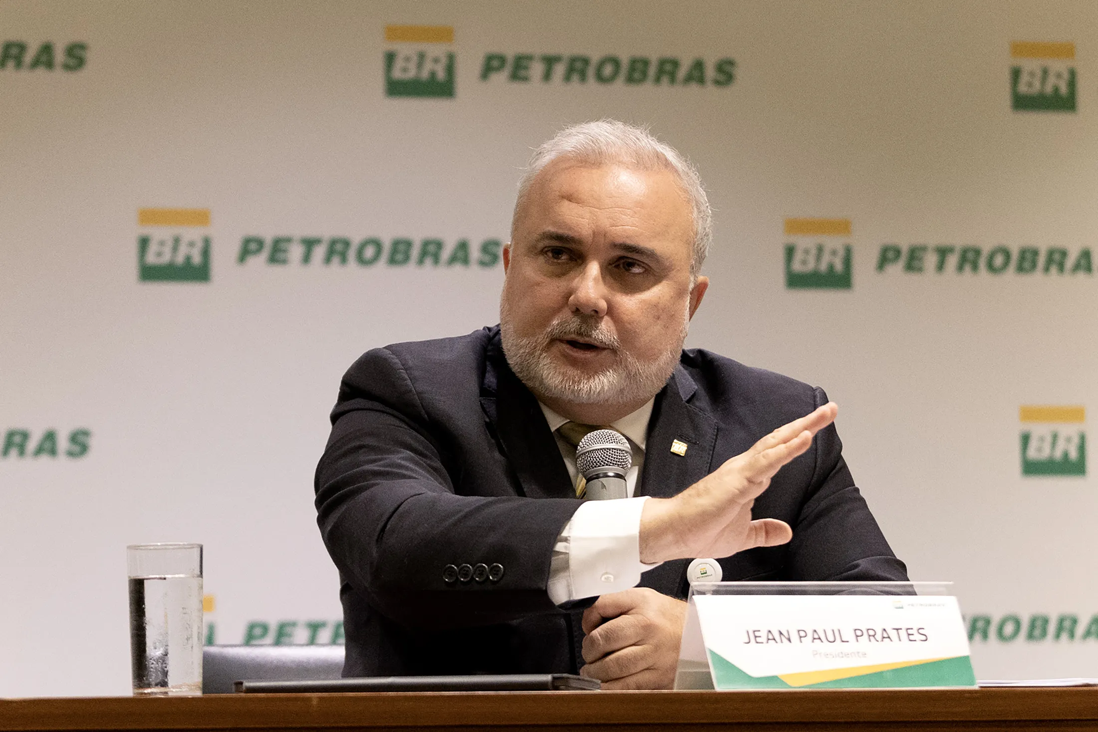 Jean Paul Prates speaks during a press conference in Rio de Janeiro on March 2.