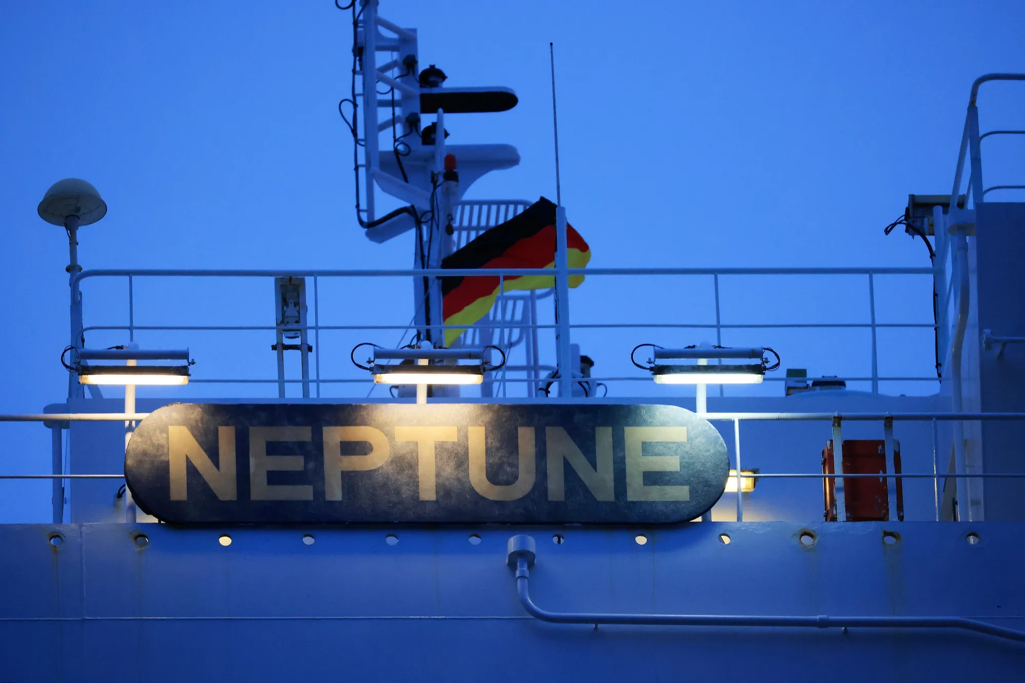 An LNG floating storage regasification unit in Lubmin, Germany.