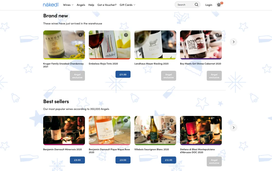The&nbsp;Naked Wines website.