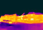Residential homes, taken with a heat-sensing camera showing higher amounts of heat emitted in the brighter parts, in Bracknell, U.K.