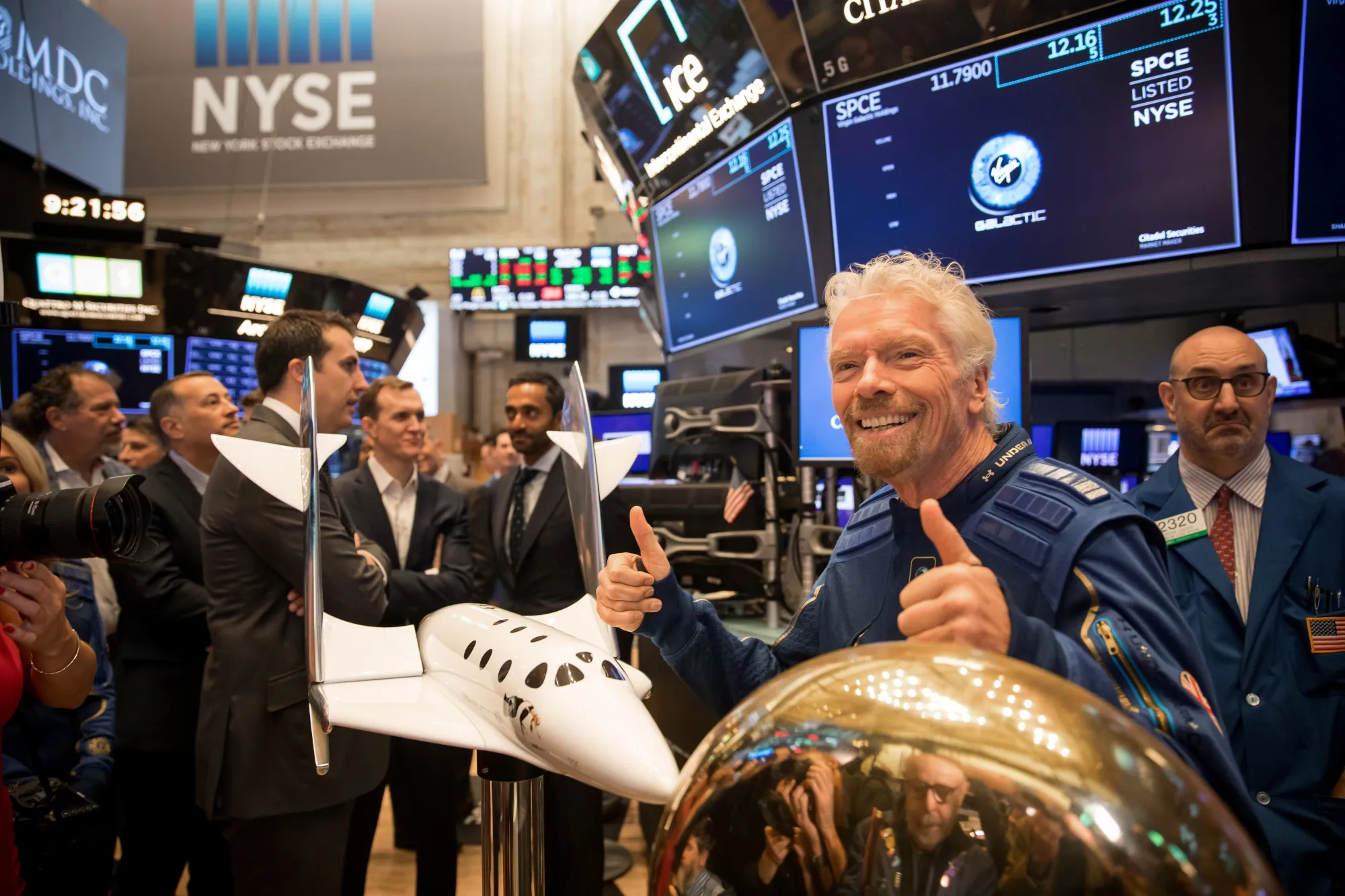 Richard Branson during Virgin Galactic Holdings Inc.'s IPO at the New York Stock Exchange in Oct. 2019.