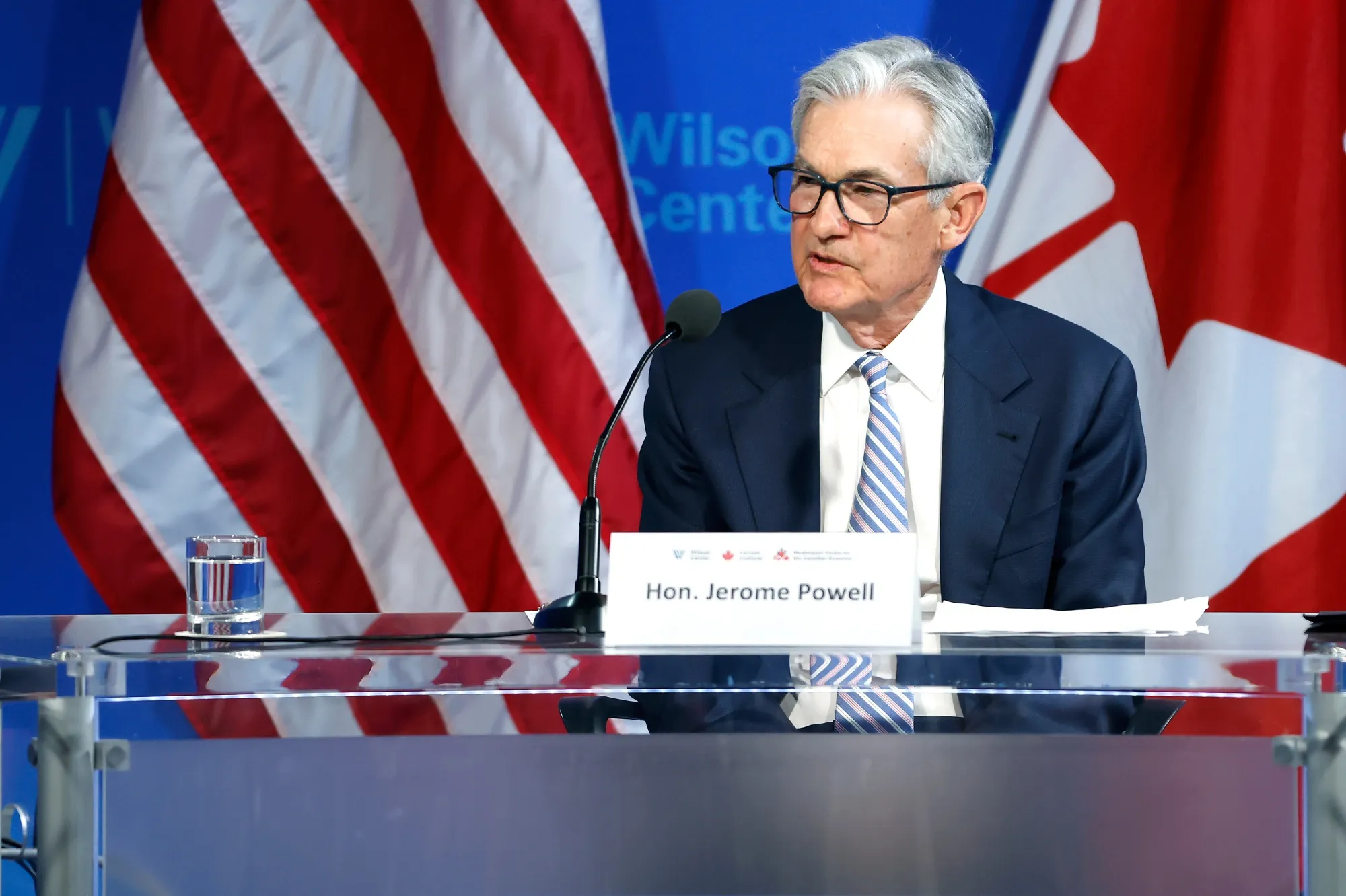 All eyes will swing tomorrow to Jerome Powell —&nbsp;shown above at his April 10 fireside chat in Washington —&nbsp;when the Federal Reserve chair holds his post-meeting news conference.
