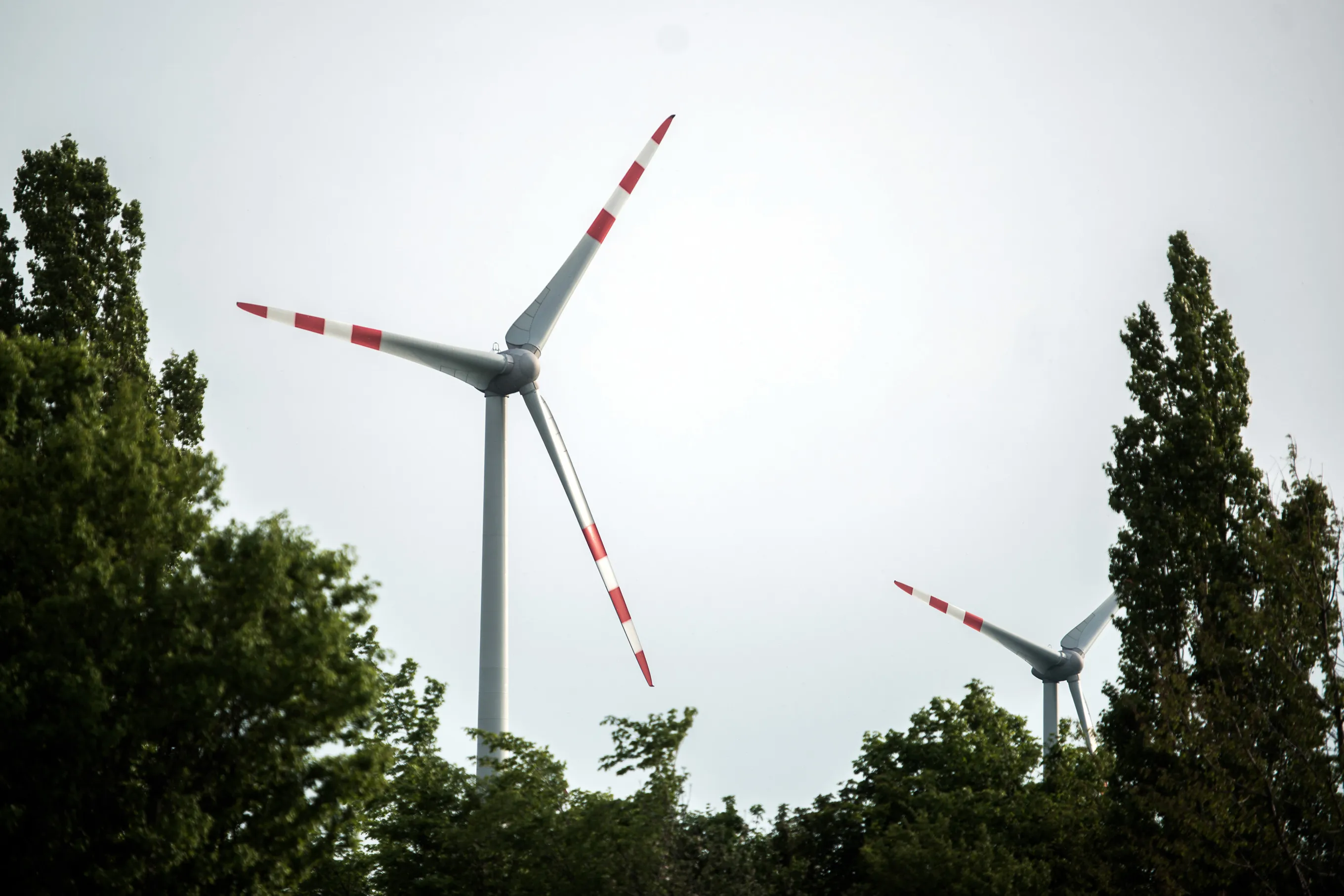 Wind turbines&nbsp;in Nickelsdorf, Austria.