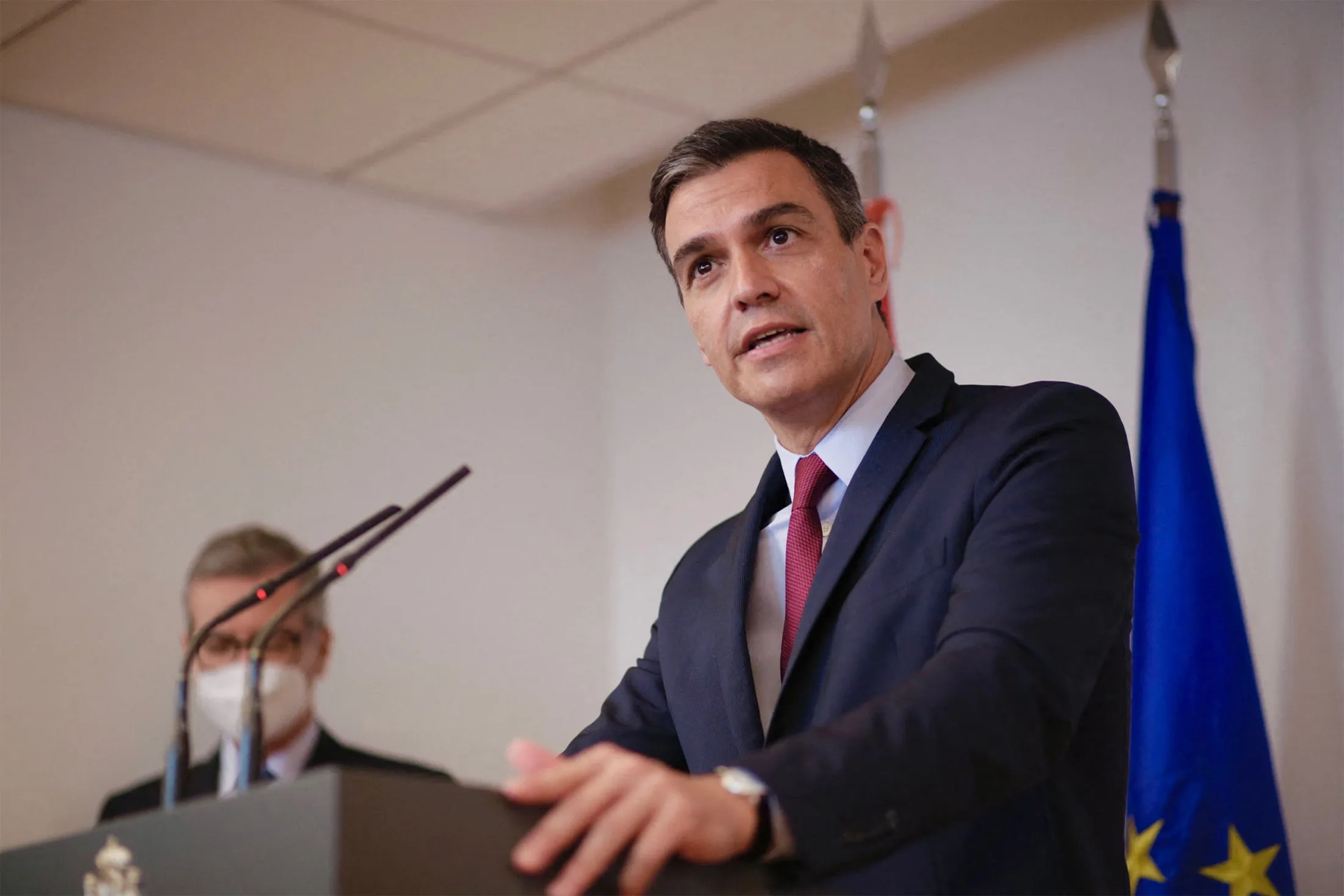 Pedro Sanchez during an event in New York on July 21.