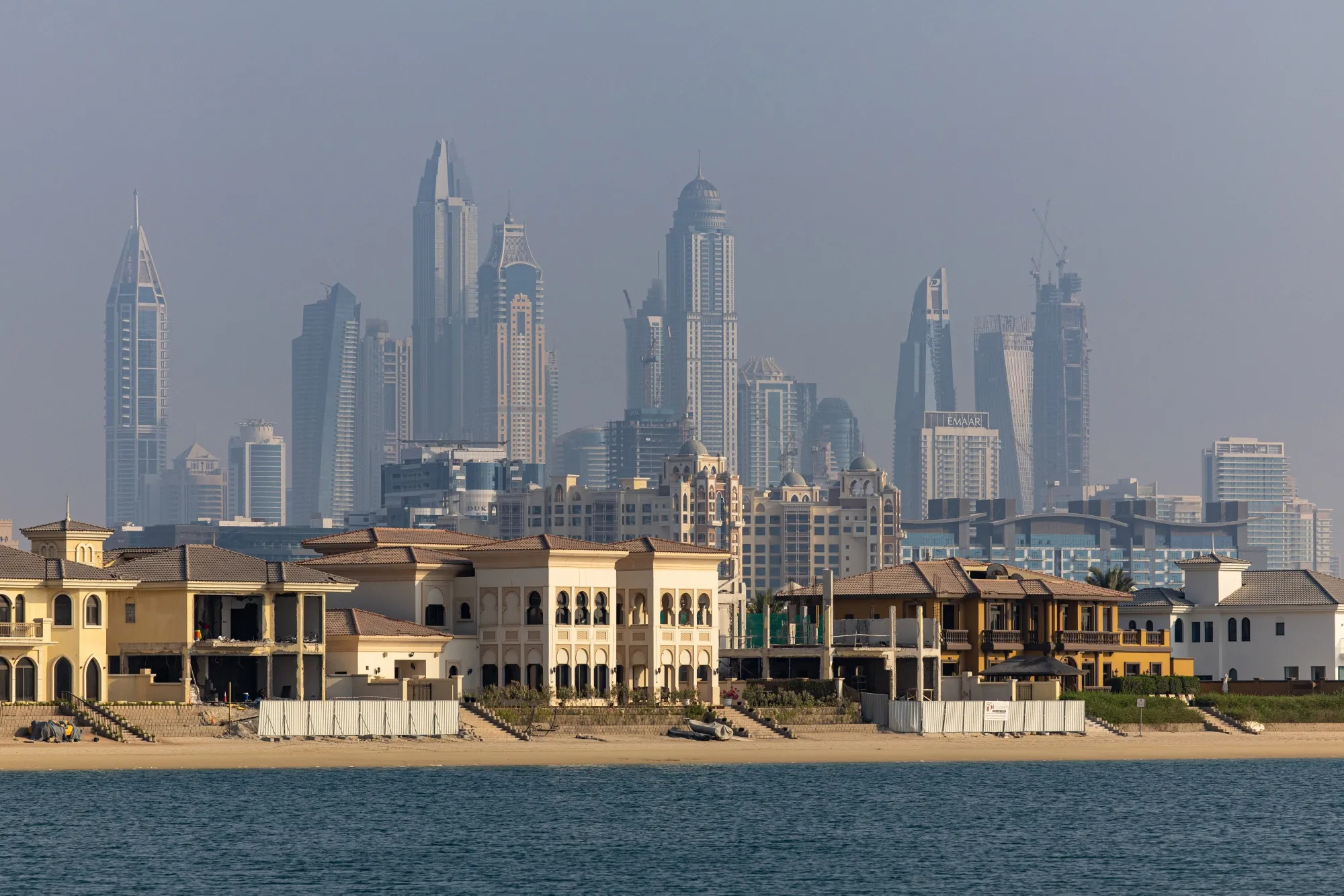 Residential villas&nbsp;in the Dubai Marina district of Dubai.