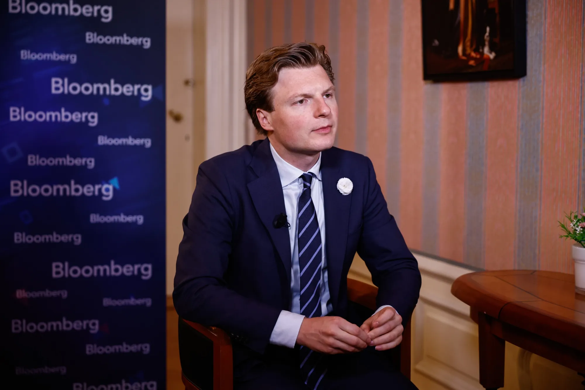 Ruben Brekelmans&nbsp;during a Bloomberg Television interview ahead of the North Atlantic Treaty Organization summit in The Hague.