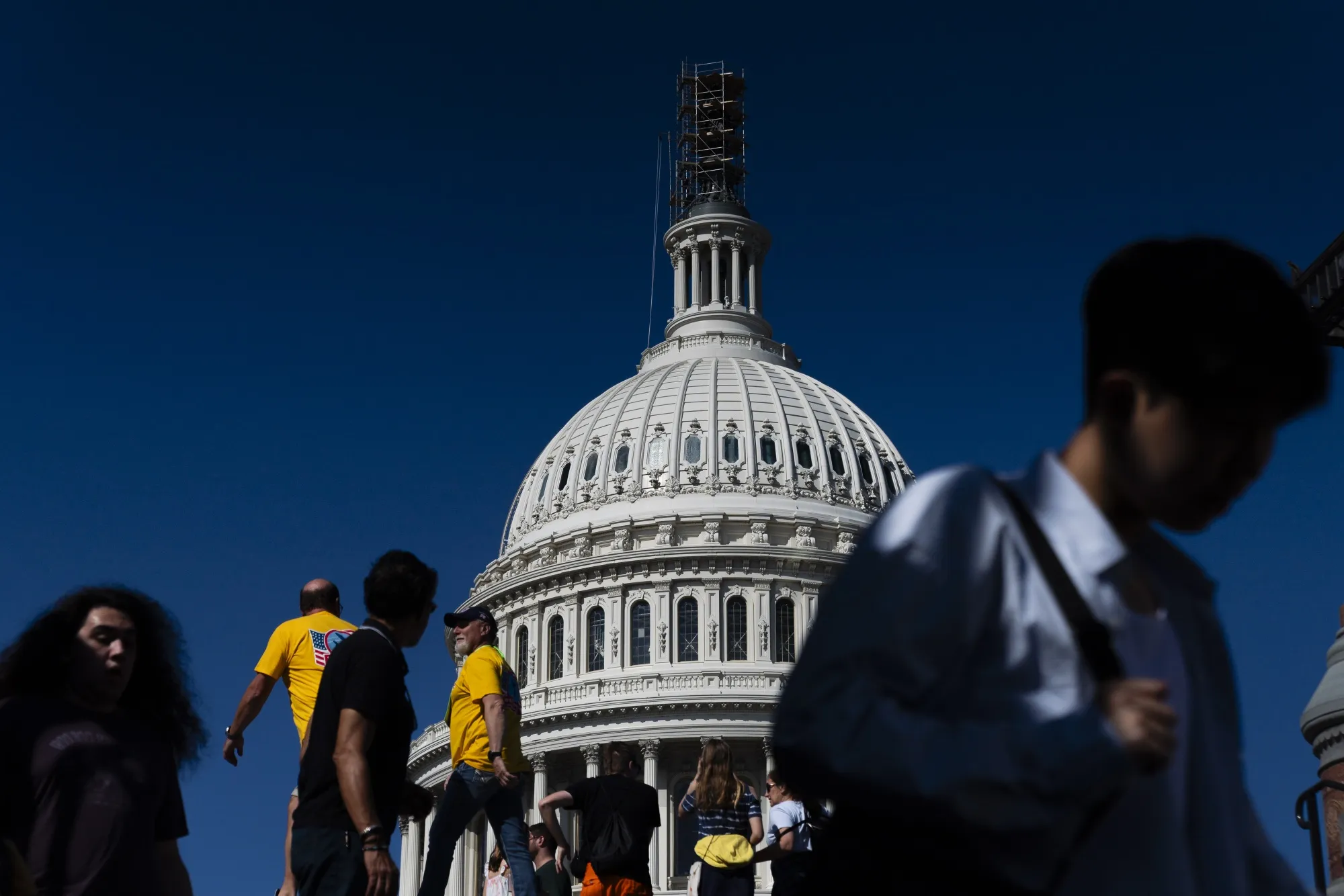 Visitors near the US Capitol on Monday.