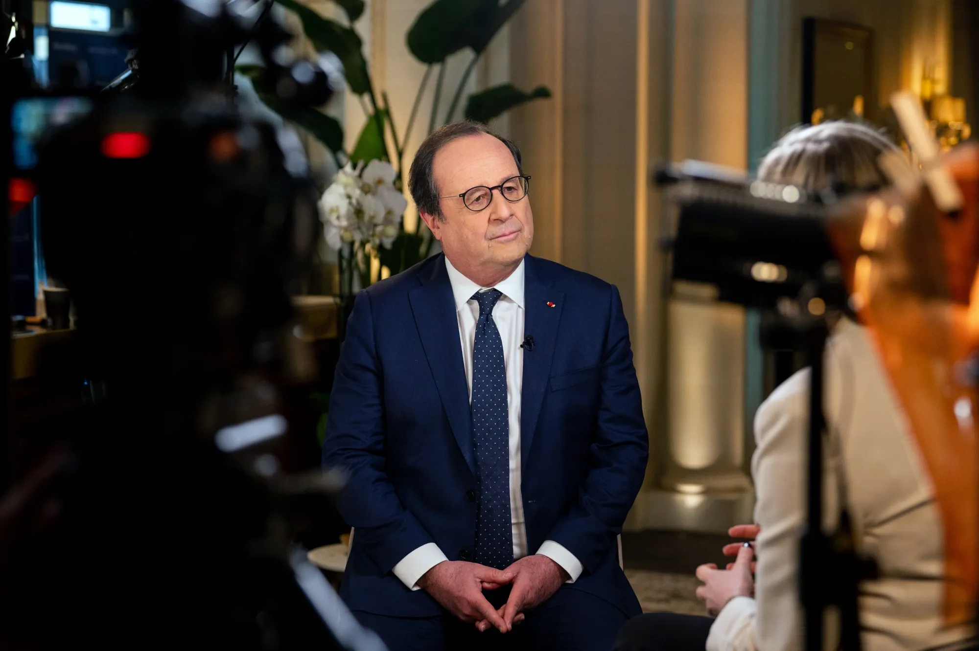 Francois Hollande during a Bloomberg Television interview in Paris, France.
