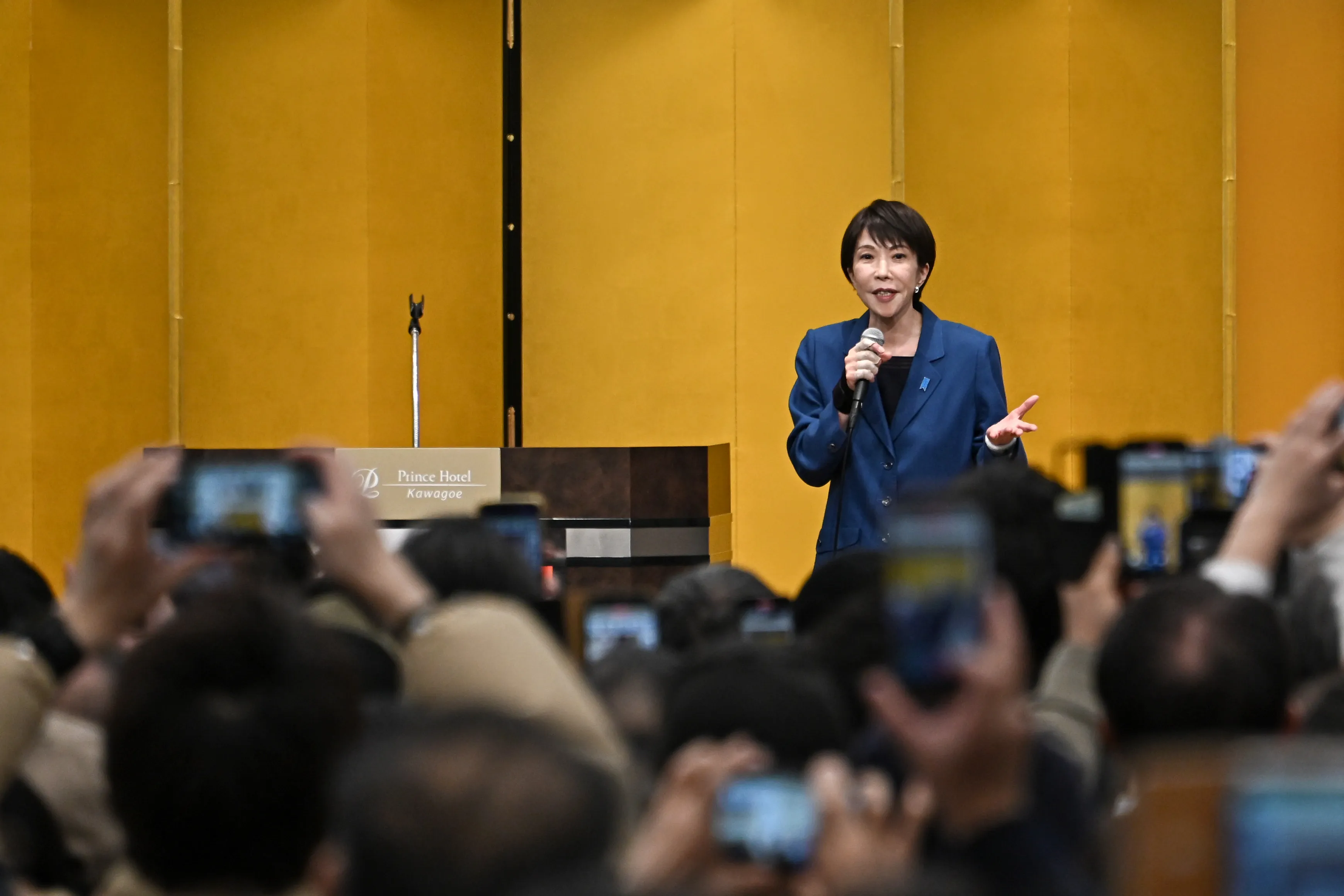 Sanae Takaichi&nbsp;speaks at an election rally in Kawagoe, Saitama Prefecture, Japan, on&nbsp;Feb. 3.