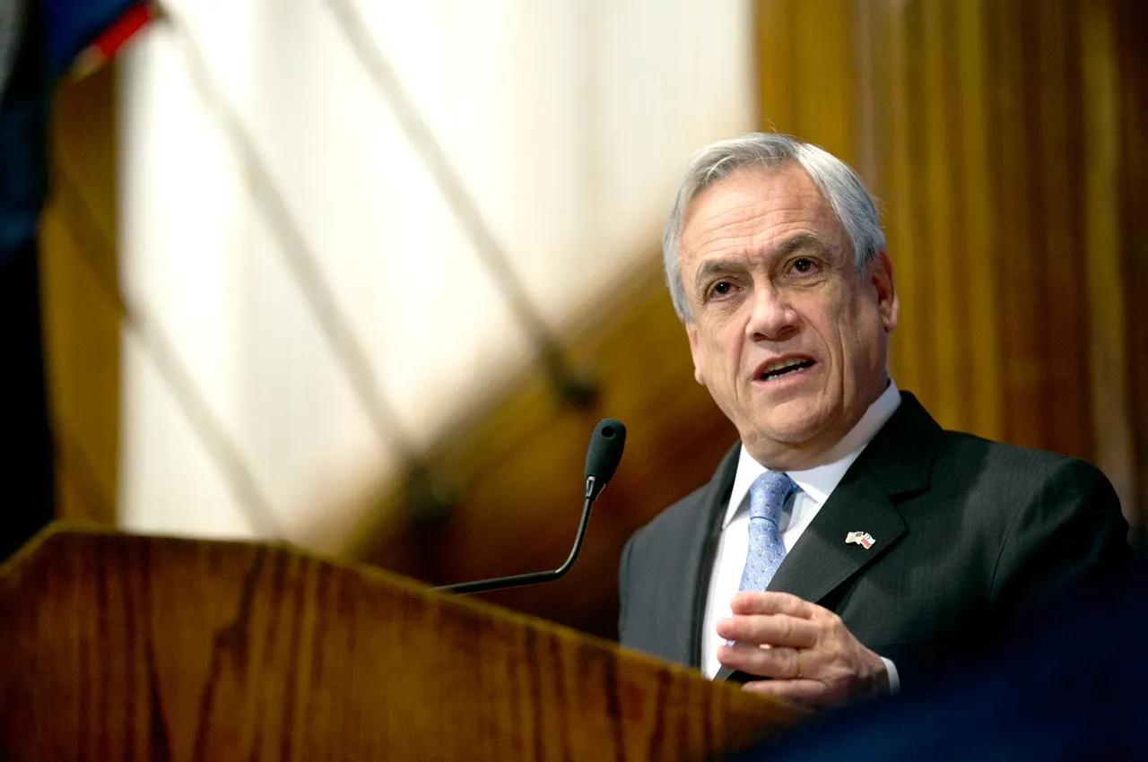 Sebastian Pinera, president of Chile, speaks at the National Press Club in Washington, D.C., U.S., on June 4, 2013. Photographer: Andrew Harrer/Bloomberg