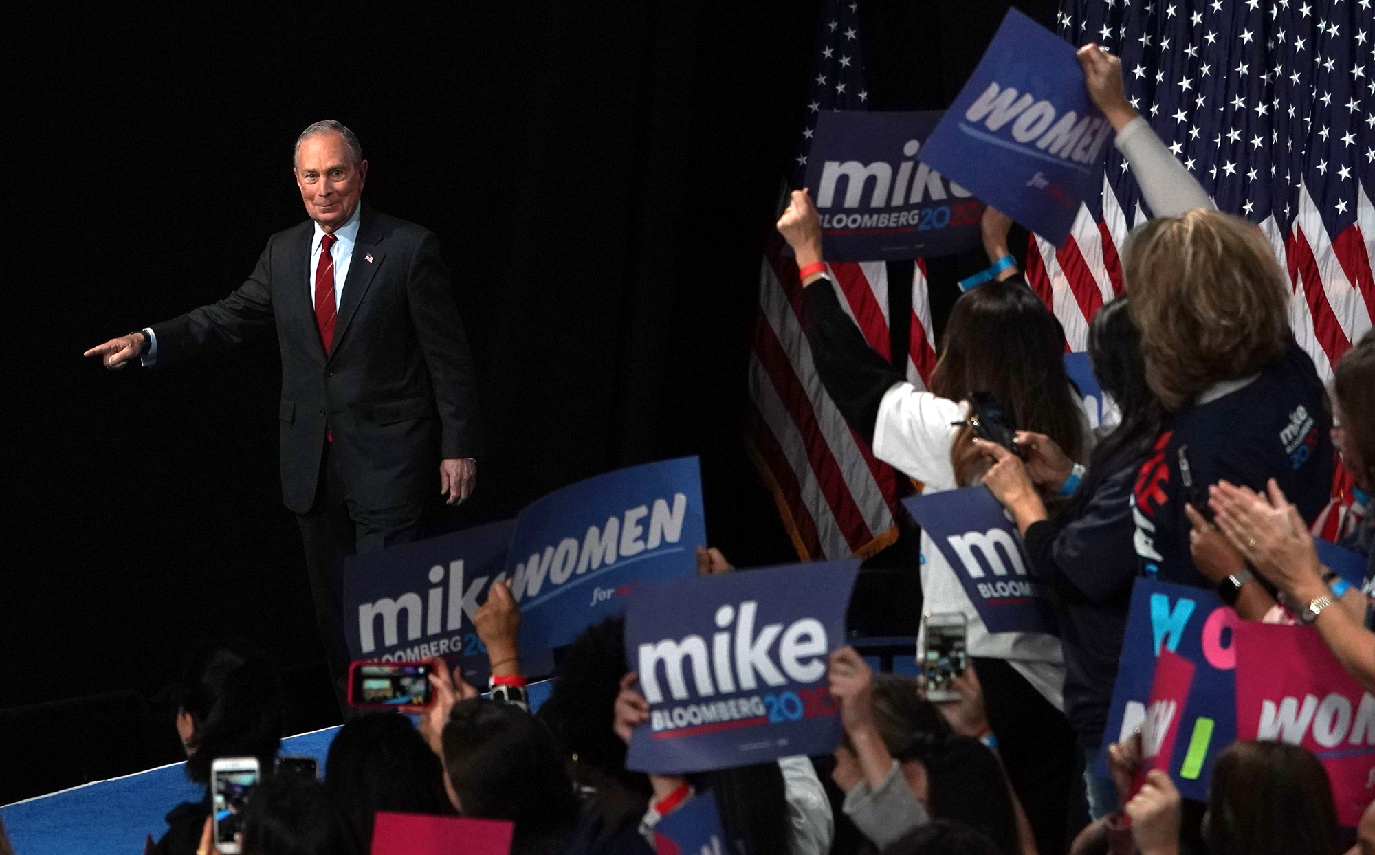 Michael&nbsp;Bloomberg arrives to speak at a "Women for Mike" event in New York on Jan. 15.&nbsp;