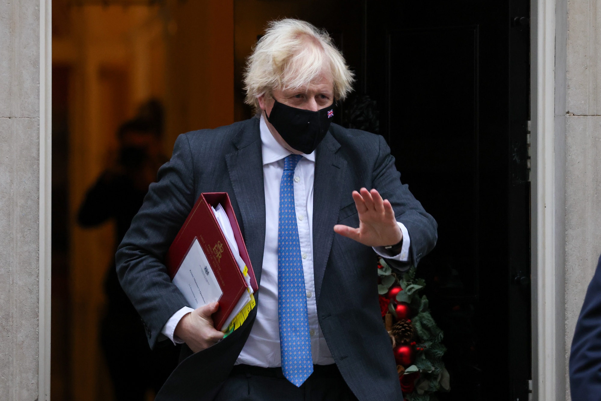 Boris Johnson departs 10 Downing Street on Dec. 15.