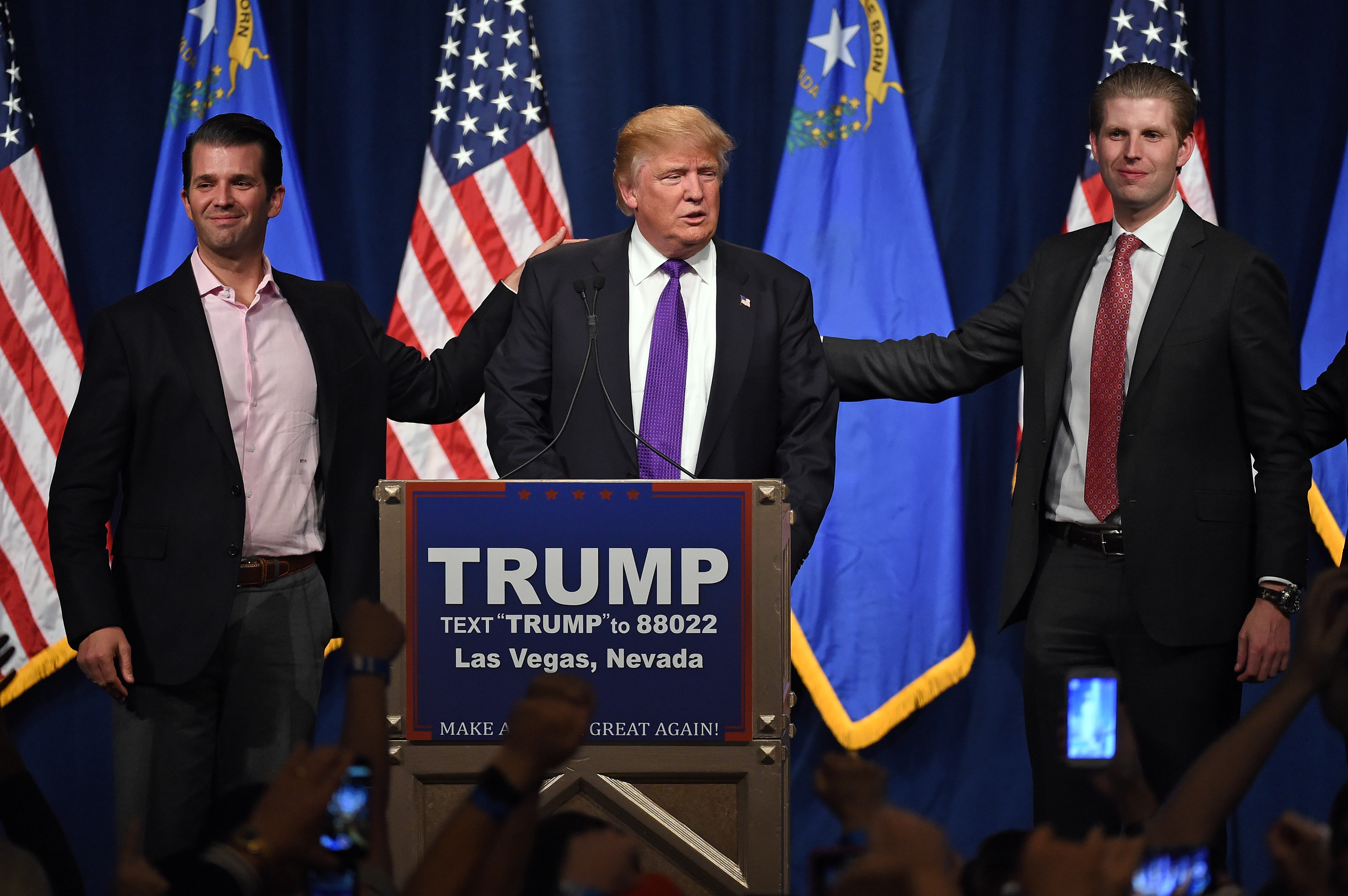 Donald Trump Jr., Donald Trump&nbsp;and Eric Trump.