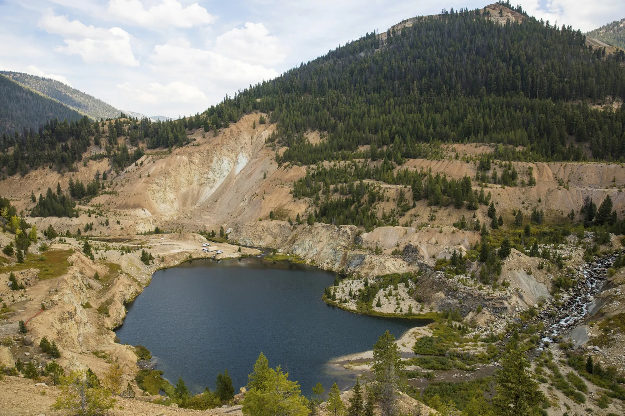 The Yellow Pine Pit open-pit gold mine in the Stibnite Mining District in Idaho.
