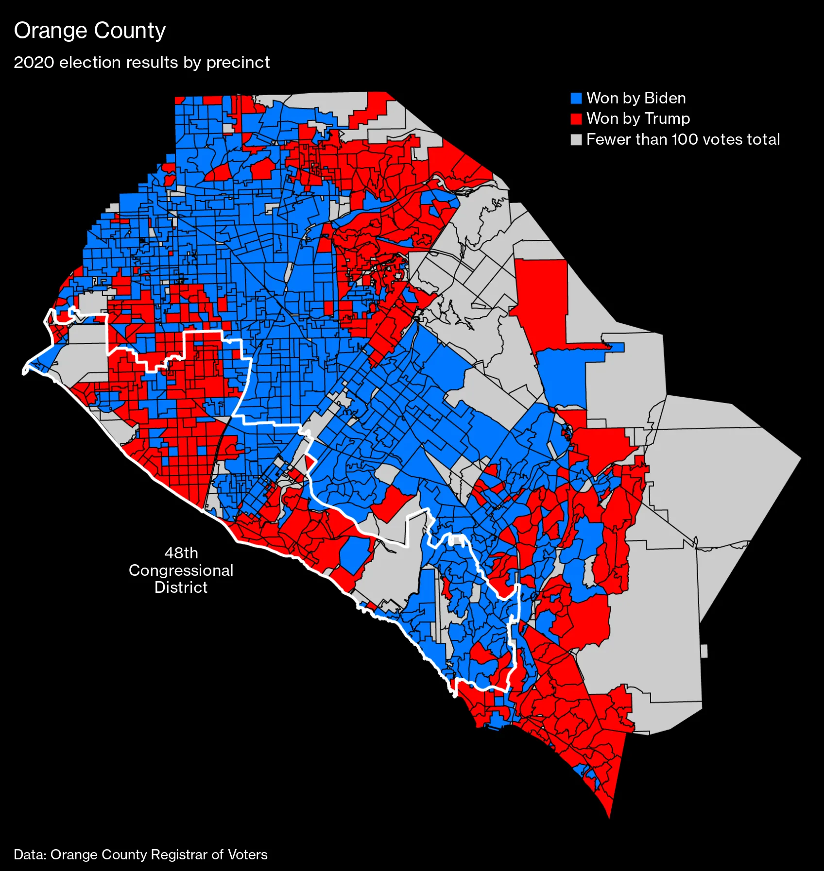 California 48th District Map Hangs in Balance Between Democrats,  Republicans - Bloomberg