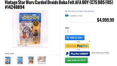 A Boba Fett figure for sale at Brian's Toys