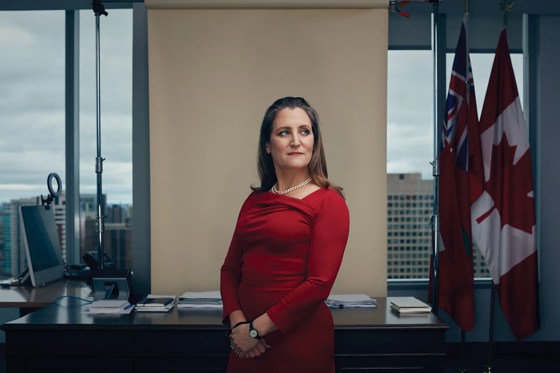 chrystia freeland red dress John Doyle: From Harper's sweater to Freeland's red dress, it's fair game