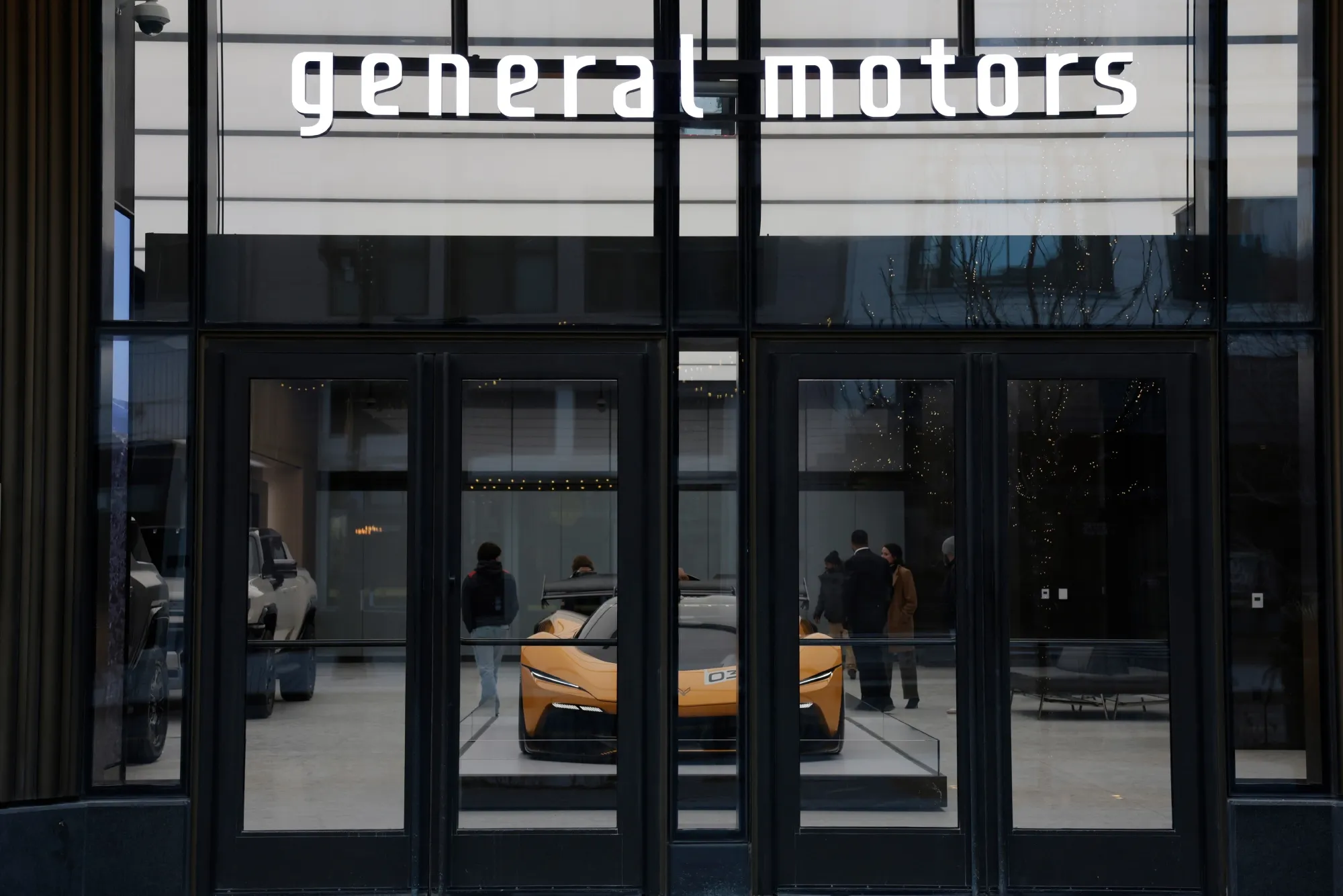 The General Motors global headquarters in Detroit, Michigan.