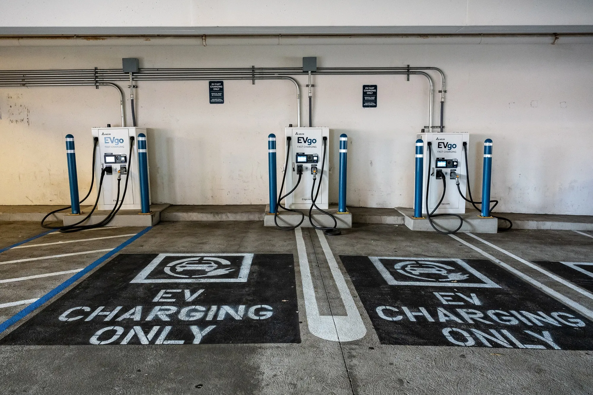 EVgo fast charging stations in South San Francisco, California.