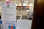 A State of Michigan Unemployment Agency office currently closed because of coronavirus,&nbsp;in Detroit, Michigan on March 26.
