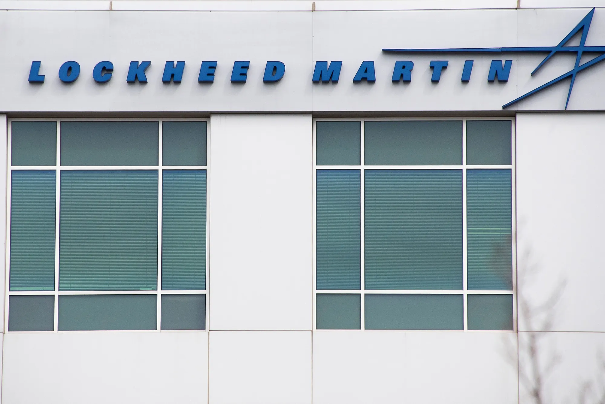The Lockheed Martin logo&nbsp;on a building in Annapolis Junction, Maryland.