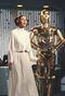 LOS ANGELES - AUGUST 23: Carrie Fisher (as Princess Leia Organa) and Anthony Daniels (as C3PO) star in the CBS television " THE STAR WARS HOLIDAY SPECIAL." Image dated August 23, 1978. (Photo by CBS via Getty Images)