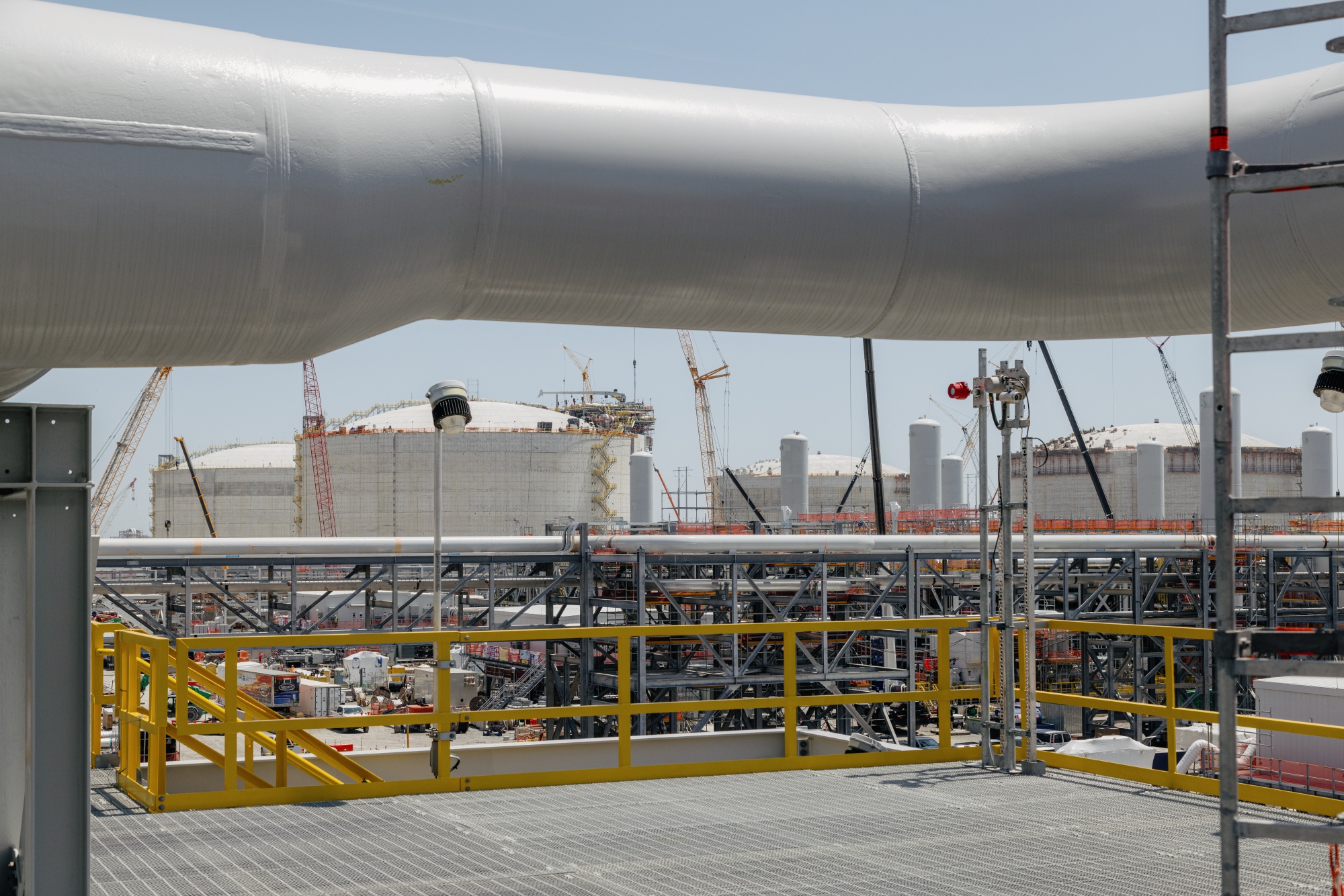 Storage tanks at an LNG plant in Port Sulphur, Louisiana.