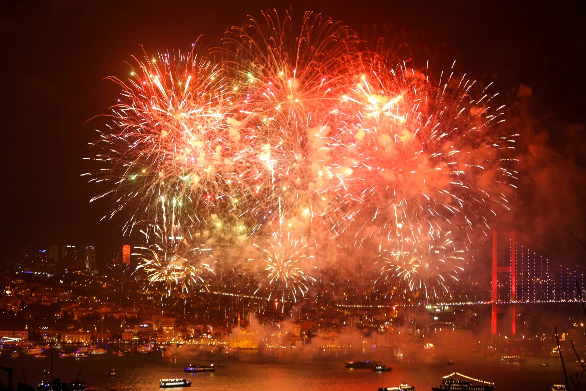 New Year’s fireworks in Turkey. (Photo by Muhammed Enes Yildirim/Anadolu Agency via Getty Images)