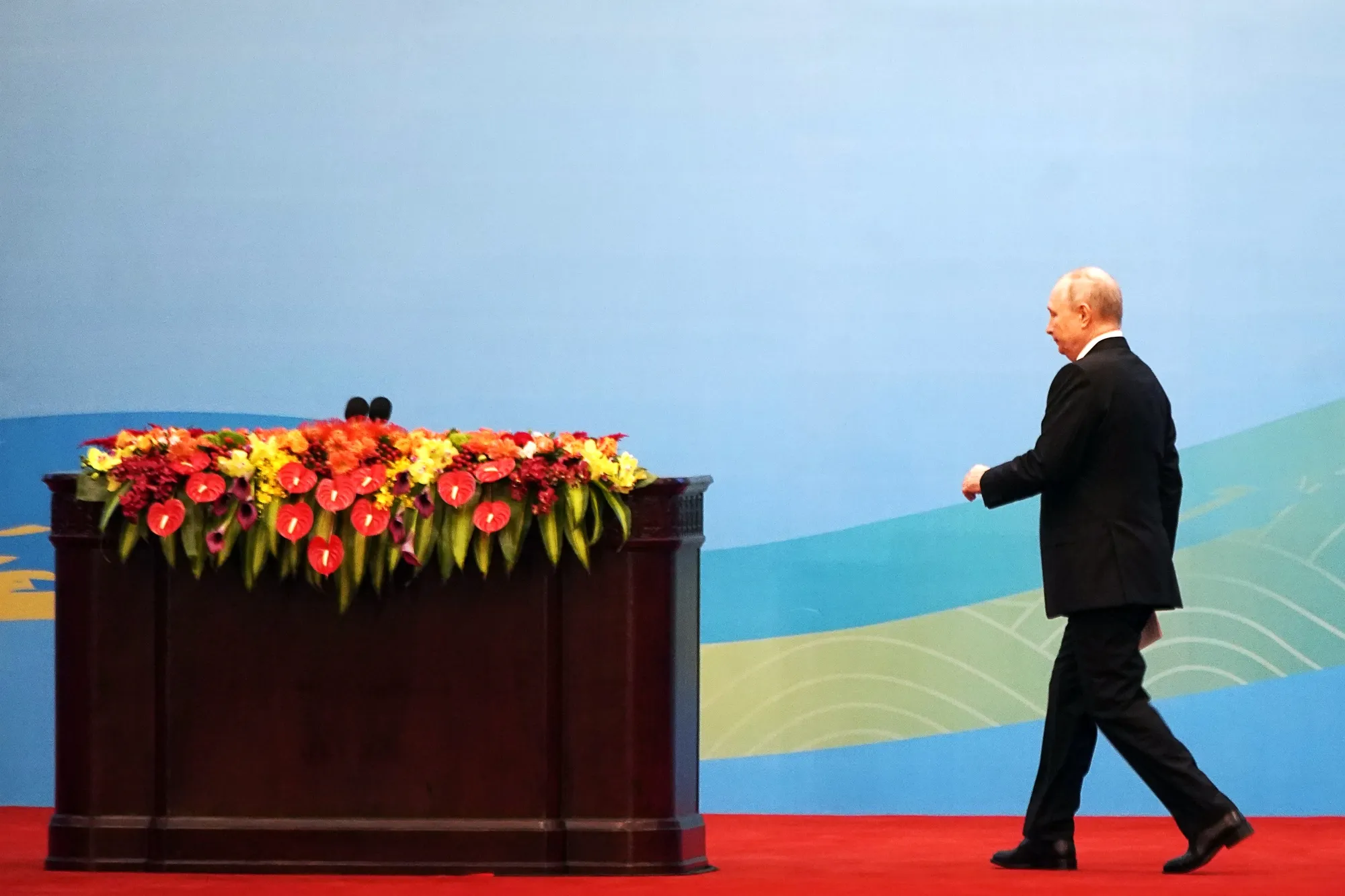 Vladimir Putin during the opening ceremony of&nbsp;the Belt and Road Forum in Beijing in&nbsp;October.