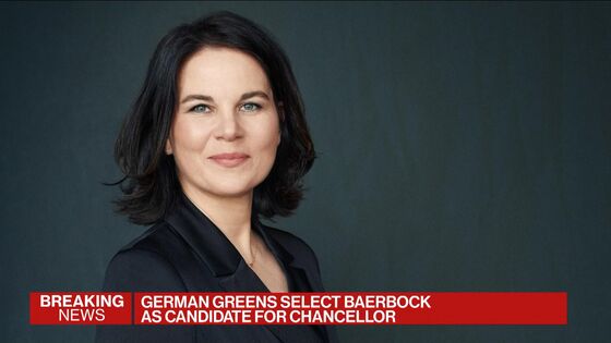 German Greens Show Up Merkel’s Bloc With Baerbock for Chancellor