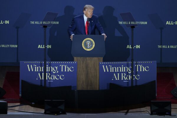President Trump Delivers Remarks At AI Summit In Washington DC