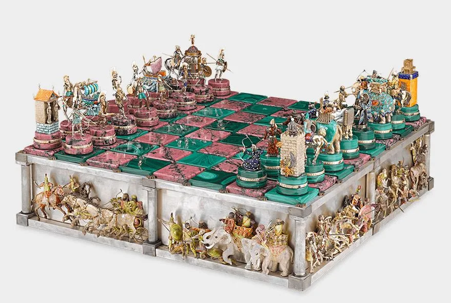 14-karat gold chess set