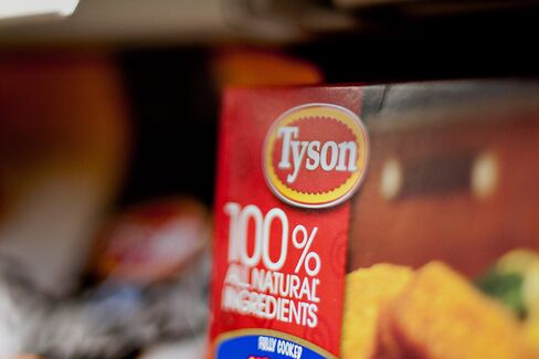 Tyson Foods products sit in the freezer section of a supermarket in Princeton, Ill., on Jan. 30, 2013.