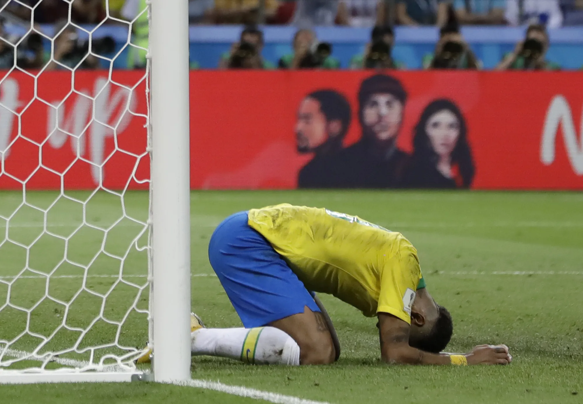 Brazil's Neymar reacts following a missed scoring opportunity during the quarterfinal match between Brazil and Belgium at the 2018 soccer World Cup in the Kazan Arena, in Kazan, Russia, Friday, July 6, 2018. (AP Photo/Andre Penner, File)