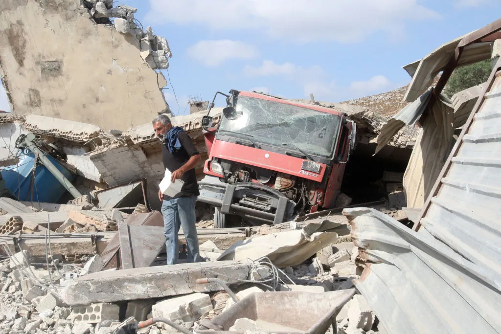Damage after an Israeli strike in the southern town of Kfour, Lebanon, on Aug. 17.