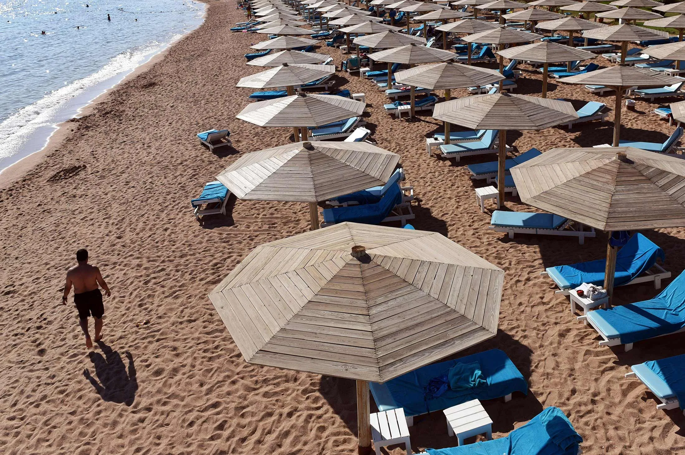 A beach in Egypt's Red Sea resort of Sharm El-Sheikh