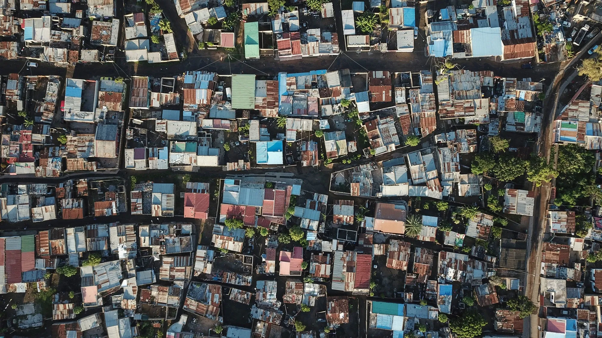 An aerial view of the Mafalala neighborhood in Maputo in April 2022.