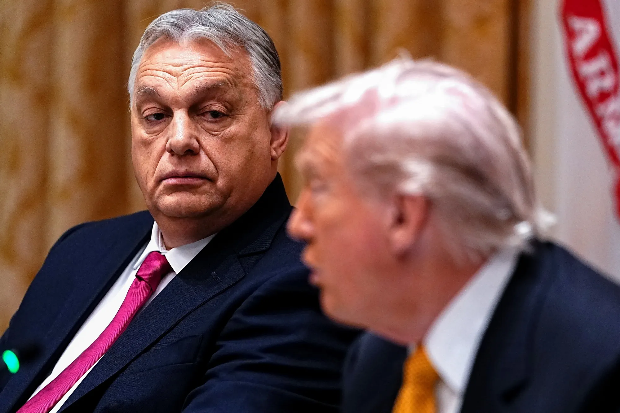 Donald Trump, right, and Viktor Orban during a meeting in the Cabinet Room of White House in Washington, DC, on Nov. 7.