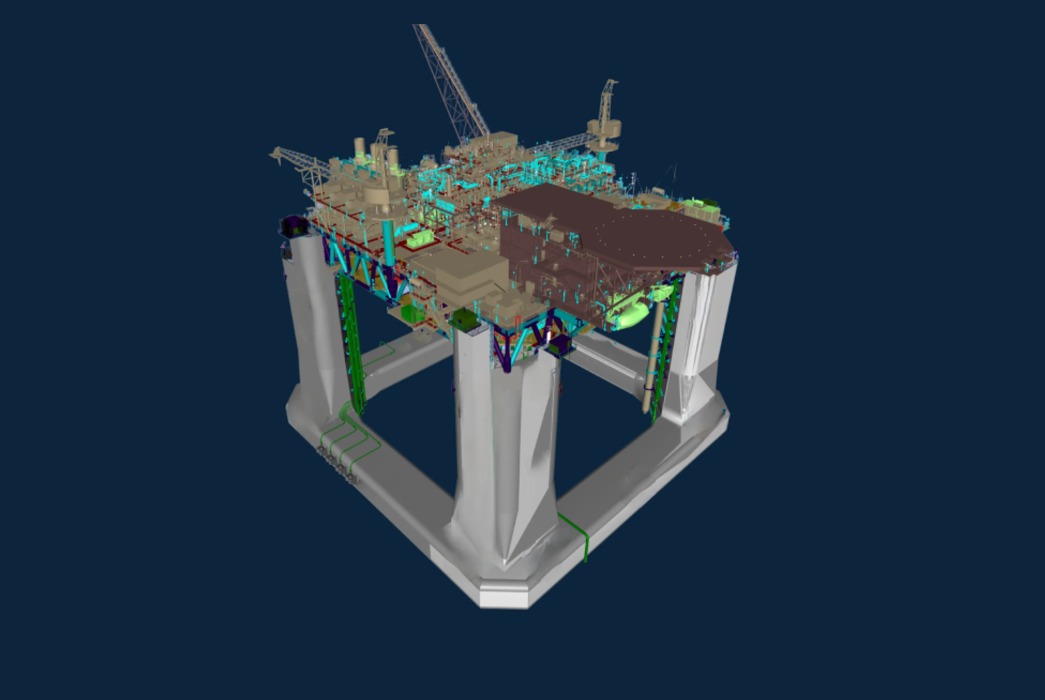 A rendering of Audubon Engineering Company’s floating production unit (FPU) for BP’s Kaskida project.