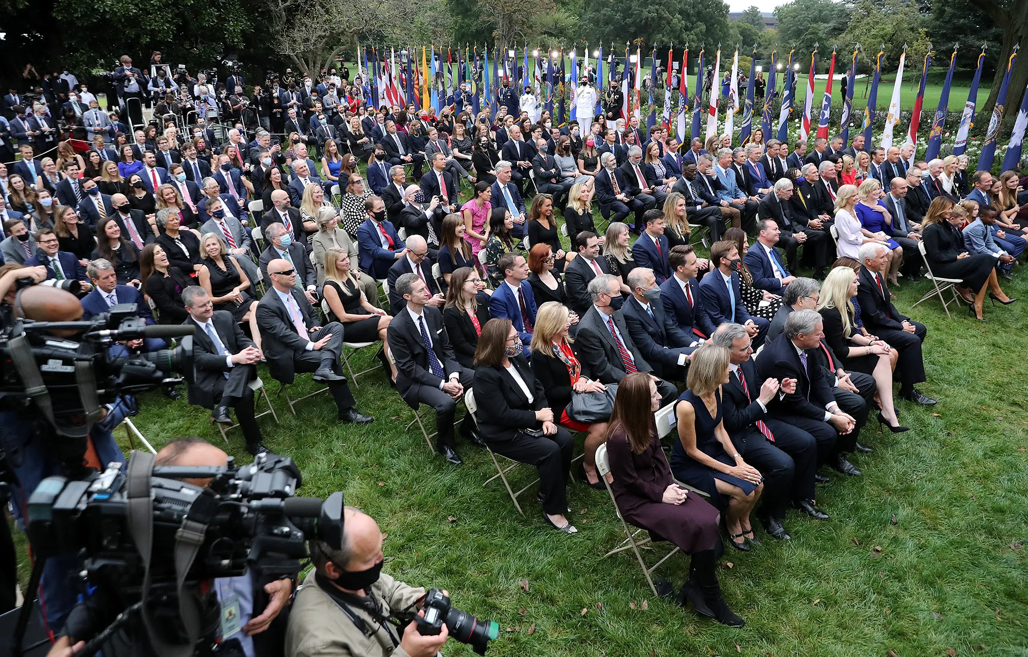 Guests in the Rose Garden at the White House on Sept. 26.