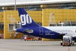 A Go Airlines Ltd. aircraft at Indira Gandhi International Airport in New Delhi, India.