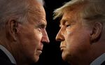 This combination of pictures created on October 22, 2020 shows US President Donald Trump (R) and Democratic Presidential candidate and former US Vice President Joe Biden.
