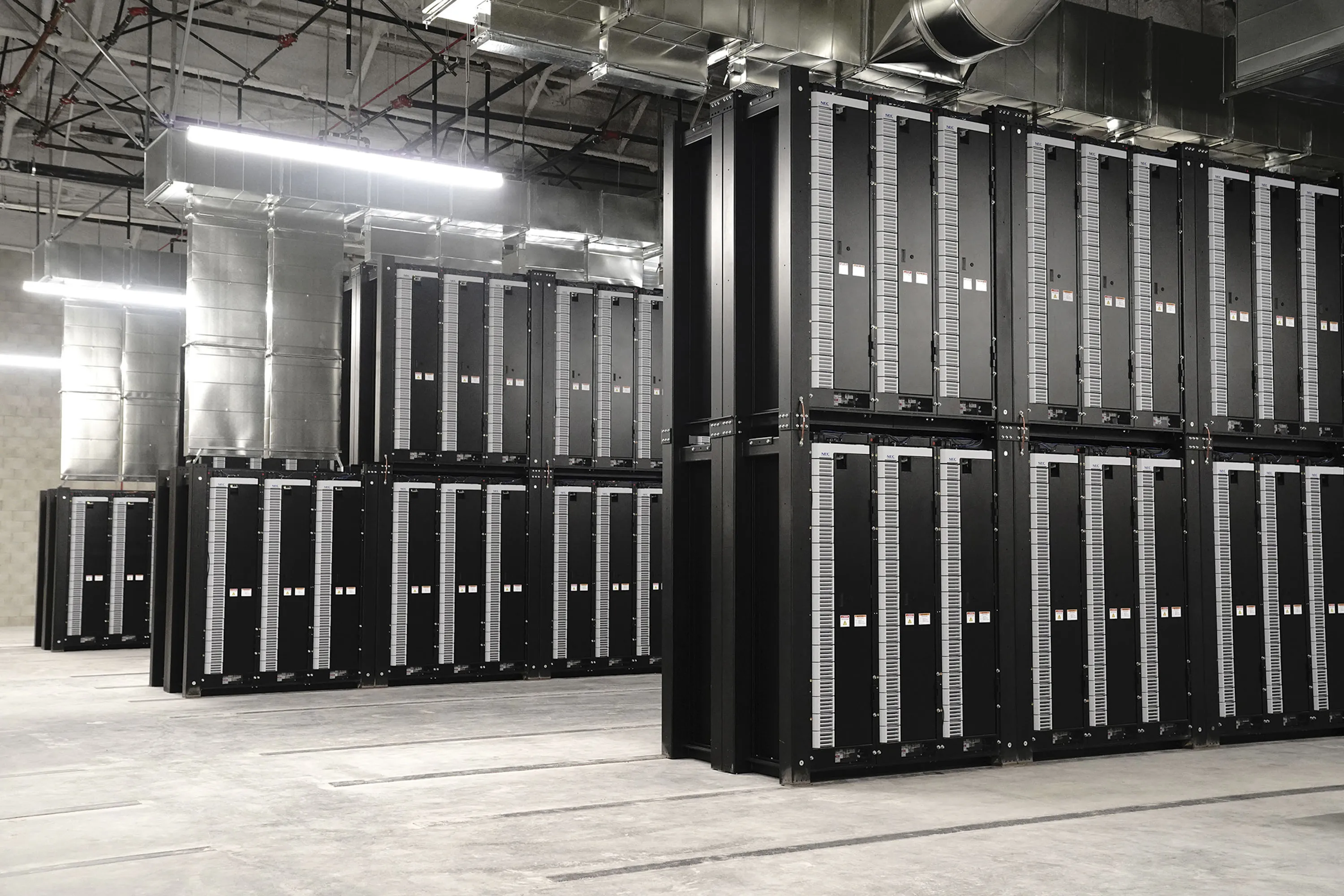 Lithium-ion batteries at the LS Power Group Gateway Energy Storage project in Otay Mesa, California.