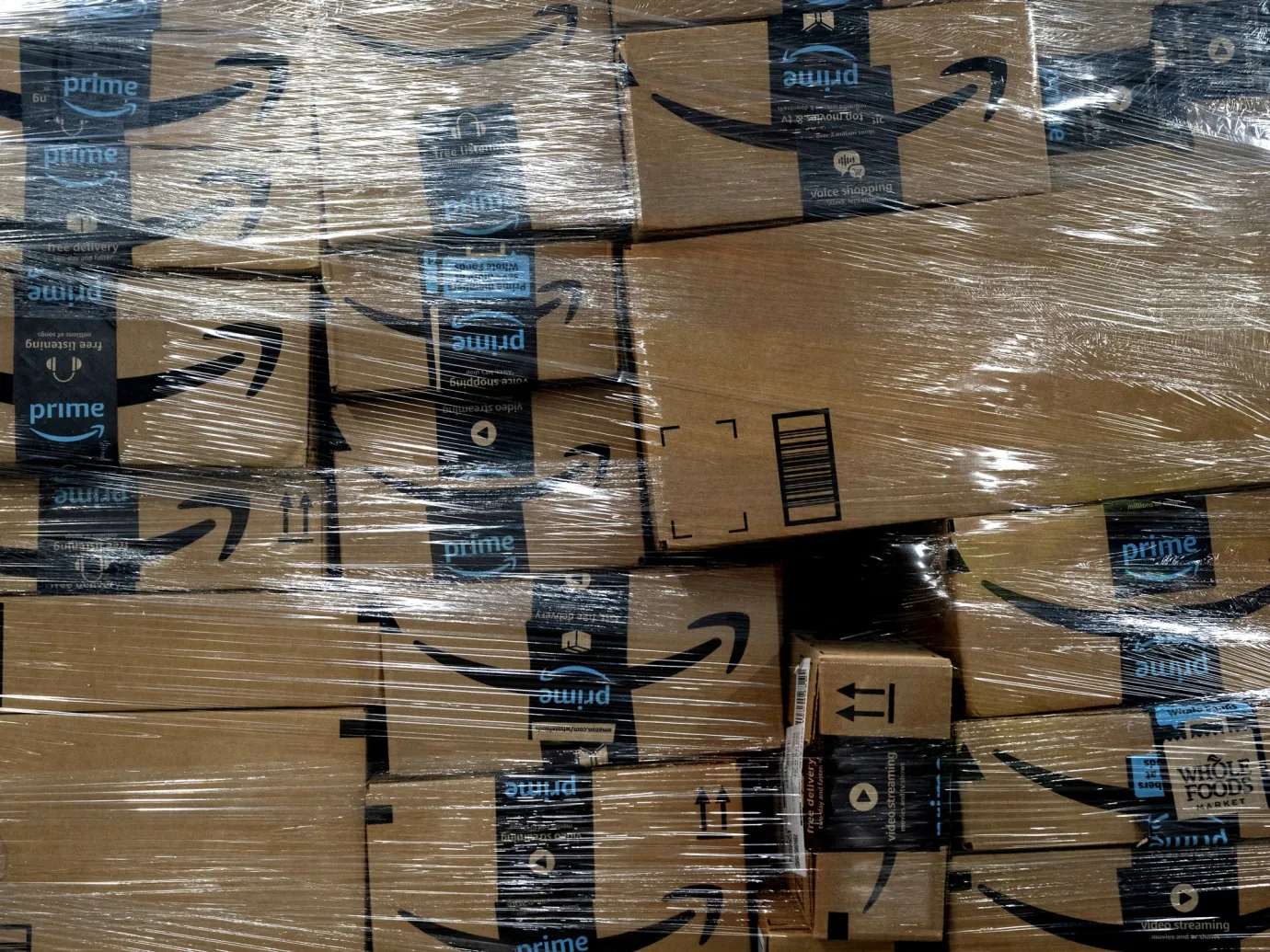 Amazon boxes ready for delivery