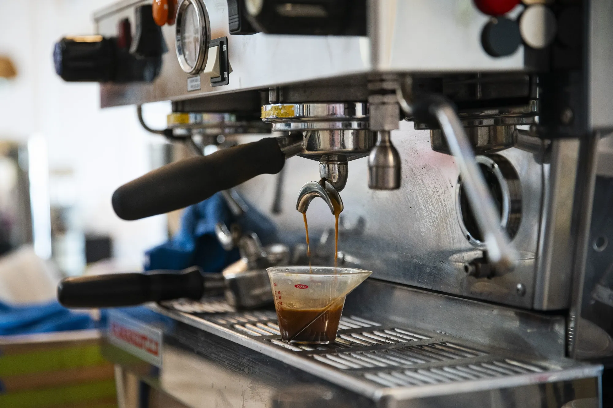 A shot of espresso at a coffee shop in the Union Market district in Washington, DC.