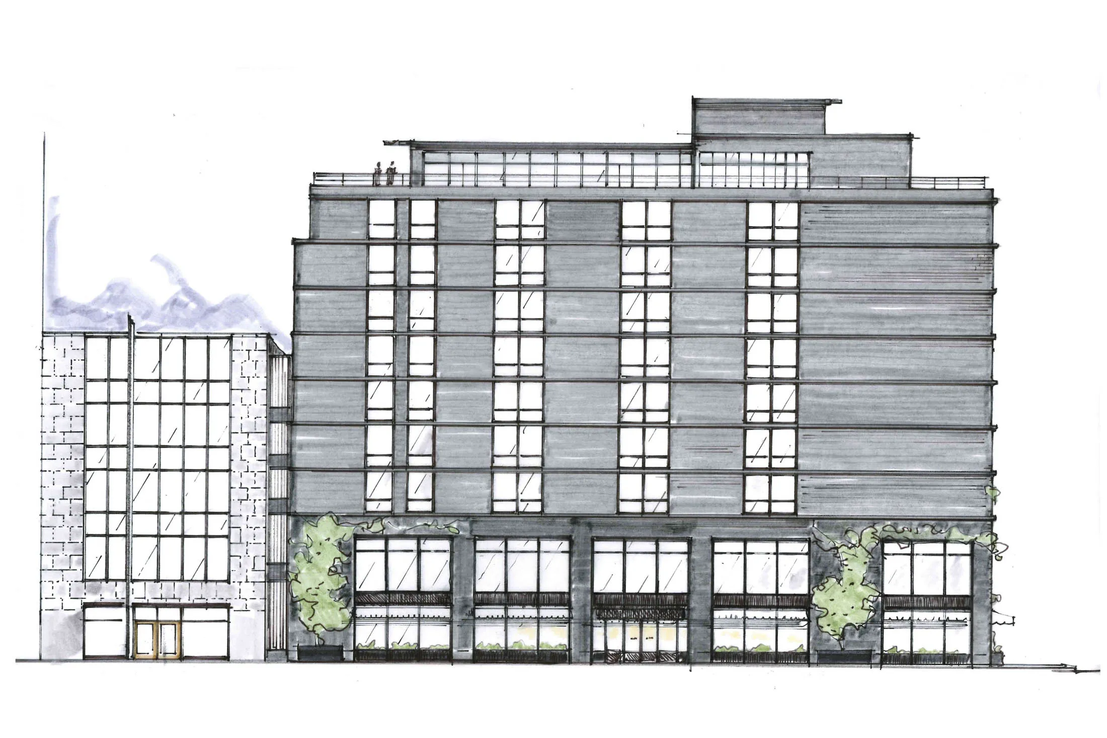 A sketch of the exterior of the Eaton