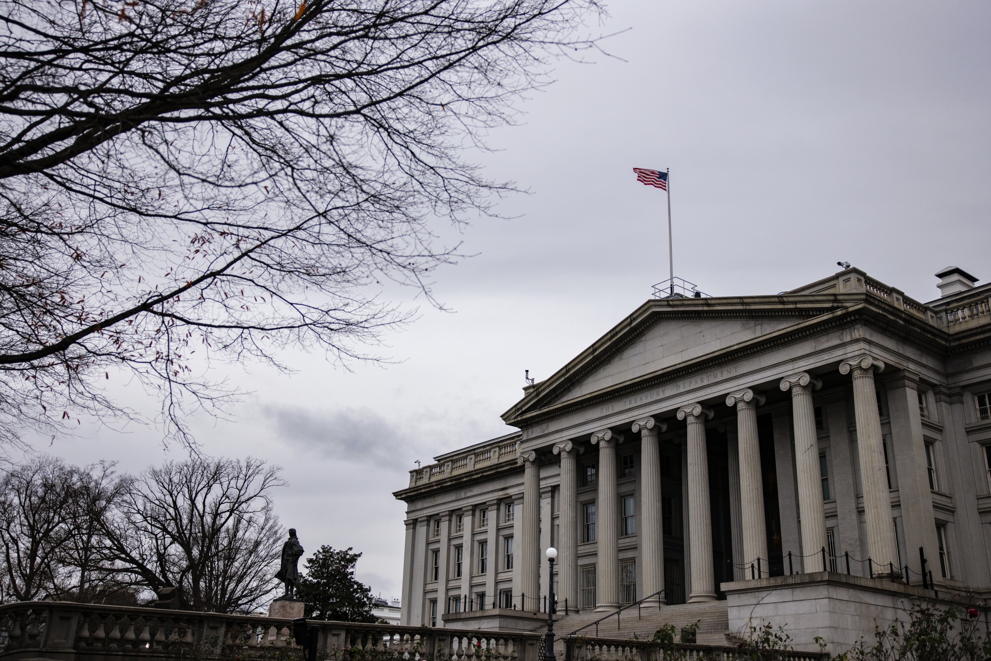 The US&nbsp;Treasury building in Washington, DC.